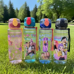 Cute Cartoon Water Bottle, Portable Leakproof Large Capacity 700ML, Girl Design, Essential for Students, Unisex Sports Outdoor Cup