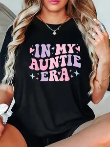 100% Cotton In My Auntie Era Baby Announcement For Aunt Mother's Day T-Shirt