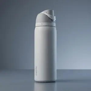 Owala 32oz White and Gray FreeSip Water Bottle, Insulated Stainless Steel Bottle, Leakproof Reusable Sports Bottle, Double Wall Vacuum Flask, Travel Hydration Tumbler, Gift for Her & Him