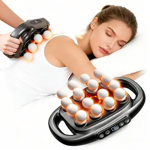 16-Head Deep Tissue Massage Gun, Palm-Graspable Multi-Target Relief Massage Device with 9 Modes & 30 Intensities, 2600mAh Quiet Percussion Tool for Back, Neck, Legs Muscle Pain, Ideal Birthday Gift, Relief Massage Devices