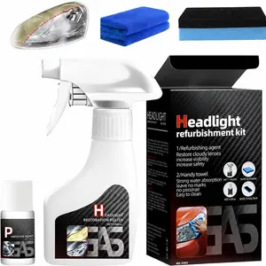 Atomization Cleaning No Polish Car Headlight Crystal Plating Renovation Repair Liquid, All Vehicle Headlight Yellowing Refinishing, Car Beauty Maintenance Detergent Polishing Set, Fast Crystal Layer Forming Practical Holiday Gift