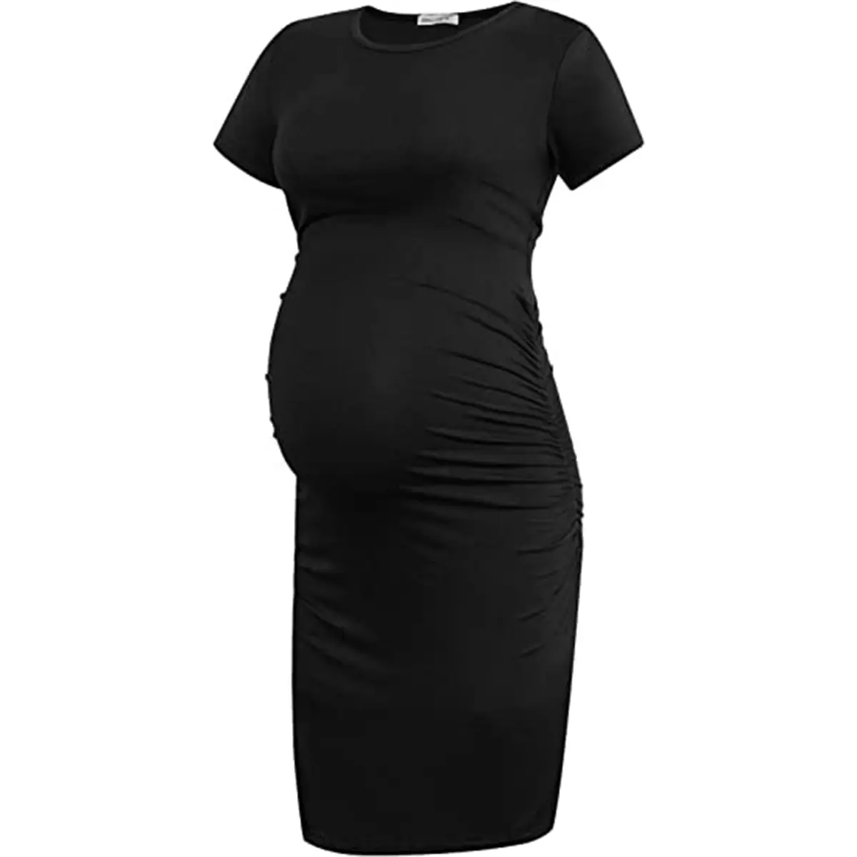 Summer Mae Women's Short Sleeve Ruched Maternity Dress