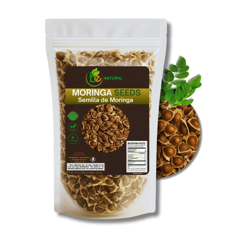 Moringa Seeds (Semillas) – 8.5 oz (Approx. 850 Seeds) – Premium Quality Moringa Oleifera – Edible – Non-GMO, Organically Grown – Superfood Rich in Nutrients – Resealable Pouch by Bexpertsusa