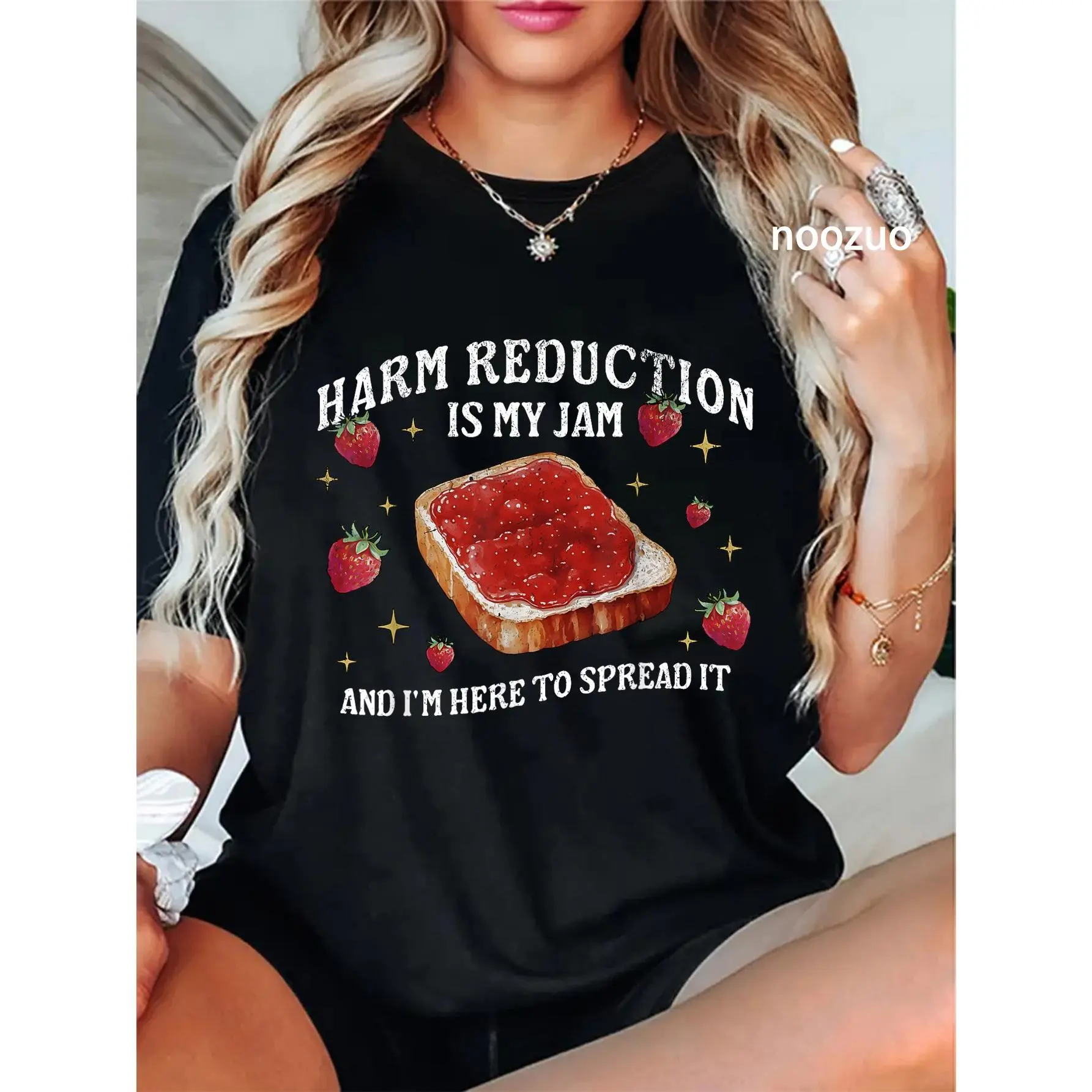 100% Cotton Harm Reduction Is my Jam Overdose Awareness Addictions Nurse T-Shirt