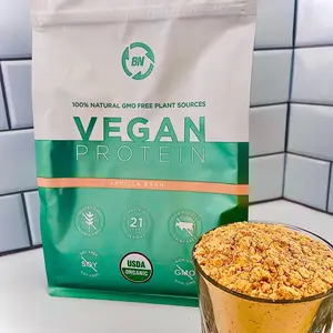 BN Plant Based Vegan Protein 21g USDA Organic Certified Vanilla Bean Flavored  muscle support, and recovery 2lbs
