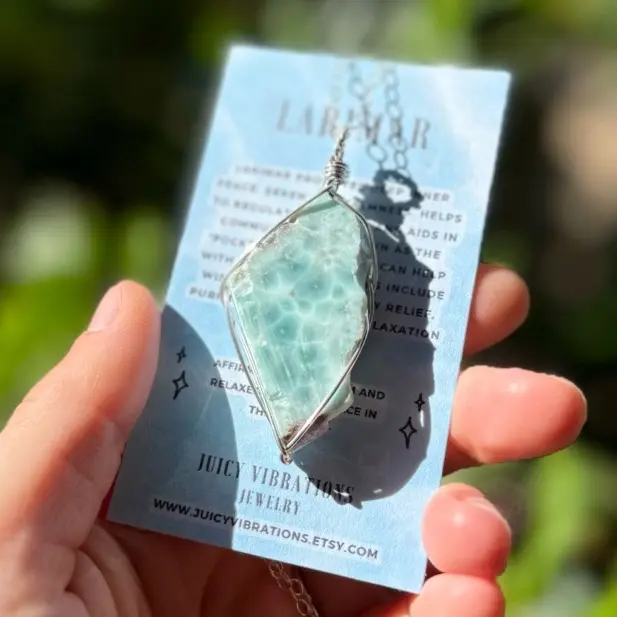 Larimar Crystal Necklace Larimar Crystal Necklace