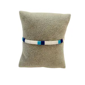 Handmade Ashley Stretch Glass Tila Bead Bracelet for Men and Women