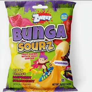 Zweet Bunga Sours chewy chews 5 oz bag 4 flavors