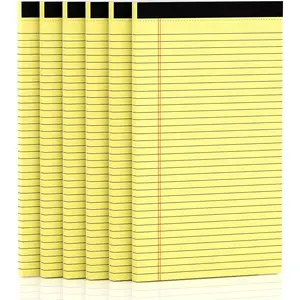 Yellow Legal Pads 8.5 x 14 Note Pads 6 Pack Wide Ruled Lined Micro Perforated Writing Paper 30 Sheets Per Notepad for Work School Office