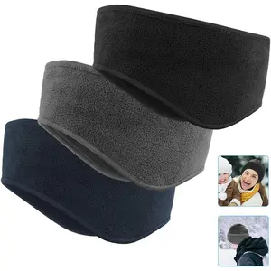 Ear Warmers Headband, Fleece Earmuffs Running Headband Winter Ear Covers Moisture Wicking Ski Sport Headband for Men & Women (19.2 inches, One Size, Cycling)