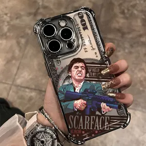 Popular Classic Movie Cool Money S-ScarfaceS Creative Phone Case Suitable for iPhone 17 Air 16 15 14 13 12 11 Pro Max Plus Anti Drop Transparent Soft Back Cover, Iphone Phone Case Guy, Case Iphone Guy, Tough Funny Iphone Case, Iphone Case Sarcasm,