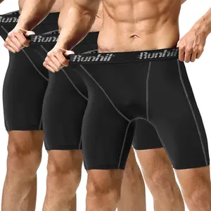 Men's 3pcs Letter Print Pocket Spring Sports Shorts, Compression Shorts, Casual Tight Sports Shorts for Gym Workout Running, Men's Sport & Outdoor Clothing for Spring Fall