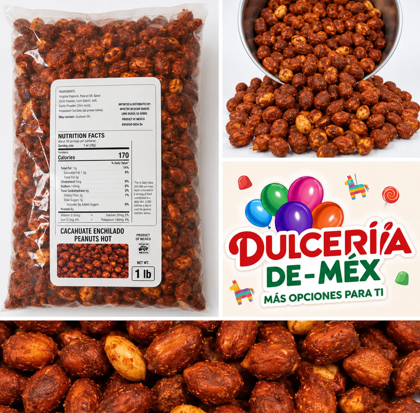 Cacahuate enchilado peanuts hot 1L