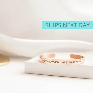 Custom Coordinates Bracelet, bridesmaid gift, custom graduation Coordinate Bracelet, coordinate jewelry, GPS location bracelet,