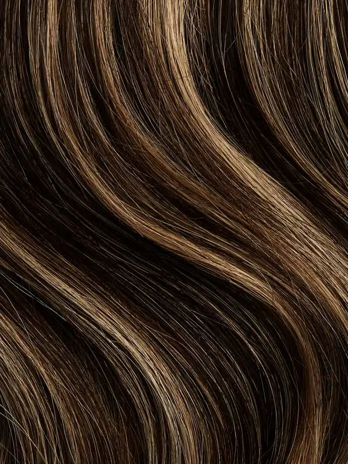 12" Seamless Mocha Brown Highlights Clip-Ins (150g)