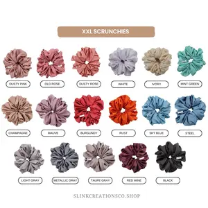 XXL mulberry silk scrunchies, Mini silk scrunchies for her, Silk ponytail holder hair accessories, Bridesmaid gifts silk hair ties