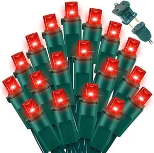 60LED Red Valentine Lights, Valentine Room Lights Green Wire, Connectable Plug in red Christmas String Light Indoor Outdoor for Christmas Bedroom Valentines Day Party