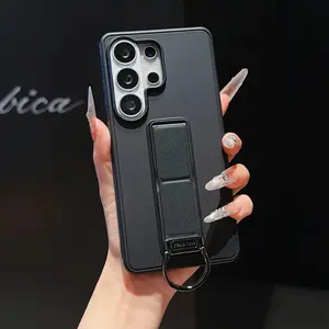 HUTU High-end design simple style solid color mobile phone protective case, metal D-ring bracket, lens bump protection, four-corner anti-fall For Samsung Galaxy S26/S25/S24/S23/ Ultra Plus