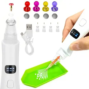 Wireless Electric Diamond Art Painting Pen Kit with Vacuum Technology 4 Replaceable Tips 3 Suction Modes Rechargeable No Wax Needed for Precision and Ease