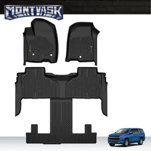 CROSSDESIGN 3Pcs TPE Car Floor Mats Rubber Liners Fit for Tahoe Yukon 2021-2023,All Weather Floor Mats Rubber Liners,Waterproof Anti-slip Durable Floor Mats Upgraded Version