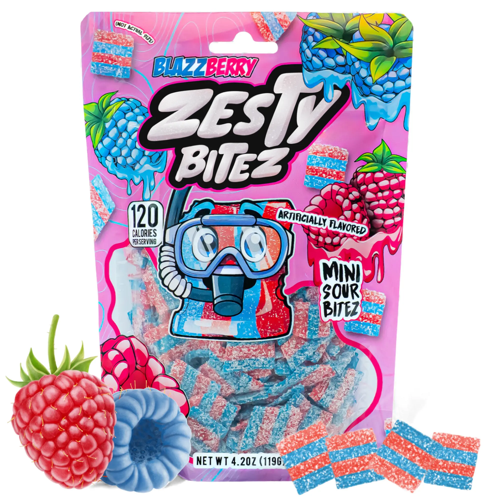 Zesty Bitez Blazzberry Candy 1 Pack Mini Sour Bites Zesty Bitez Blazzberry Candy 1 Pack Mini Sour Bites