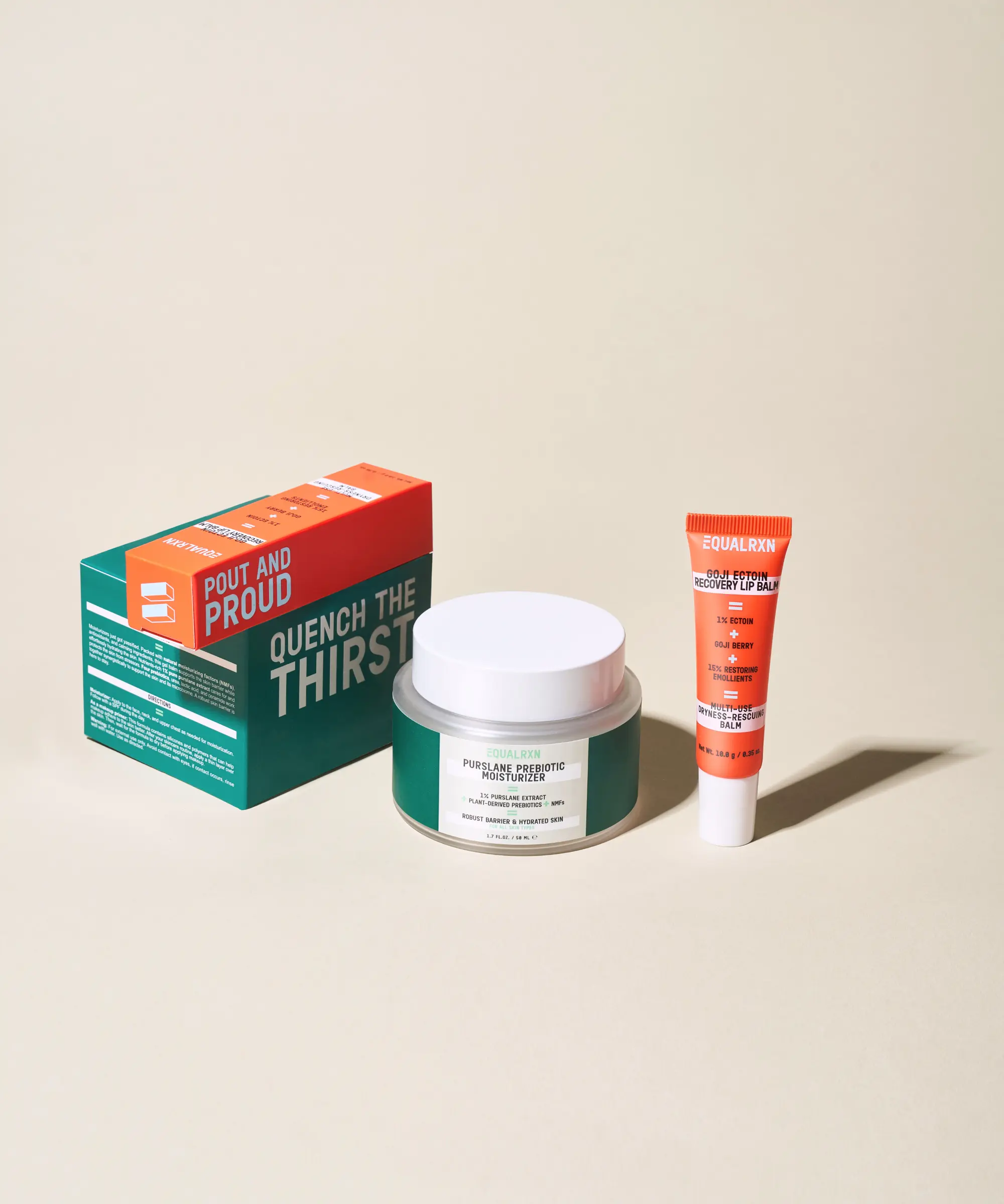 Dryness Rescue Bundle (Purslane Prebiotic Moisturizer + Goji Ectoin Recovery Lip Balm)