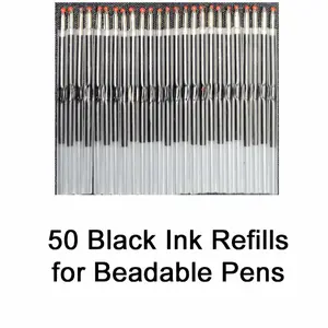 50 Black Ink Refills for Beadable Pens