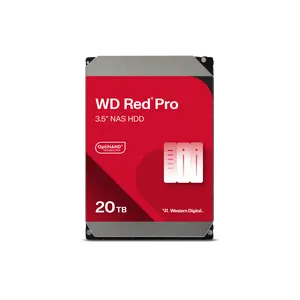Western Digital 20TB WD Red Pro NAS Internal Hard Drive HDD - 7200 RPM, SATA 6 Gb/s, CMR, 512 MB Cache, 3.5" - WD202KFGX