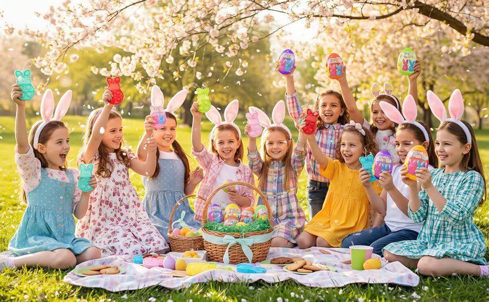 24 PCS Prefilled Easter Eggs with Bunny Pop Bubble Fidget Keychains – Easter Basket Stuffers, Egg Fillers, Party Favors for Kids Boys Girls Egg Hunt Toys-Valentine gift 24 PCS Prefilled Easter Eggs with Bunny Pop Bubble Fidget Keychains – Easter Basket Stuffers, Egg Fillers, Party Favors for Kids Boys Girls Egg Hunt Toys-Valentine gift