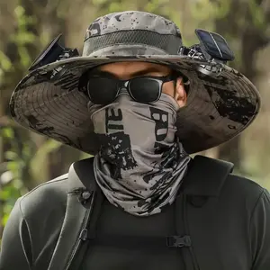 New outdoor wide-brimmed sun protection hat, with two fans ， strong, long-lasting and environmentally friendly. . Multi-purpose outdoor fishing, camping, sports  hat.cooling