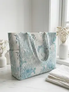 Turtle Pattern Travel Bag, Travel Duffle Bag, Large Capacity Storage Bag, Durable Multi-Pocket Design, Zipper Closure, Casual Style, All Seasons Use