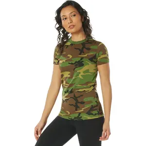 Woodland Camouflage - Womens Military Long T-Shirt