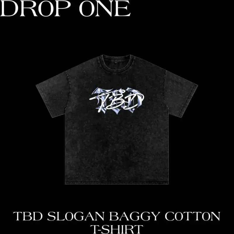 TBD SLOGAN BAGGY COTTON T-SHIRT