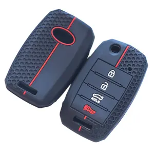 4 Buttons Silicone Car Key Cover For Kia Carens Ceed Sorento Optima Picanto Rio Soul Cerato Rando Forte Sportage Key Fob Case Car Key Protector