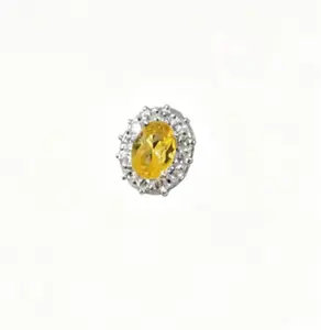 SKU GE-002 -- Sunny Yellow Citrine Halo Stud Earrings — Your new mood-boosting staple