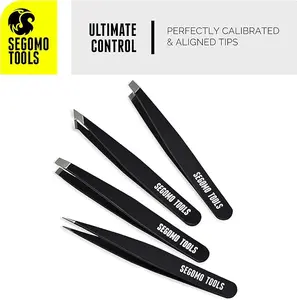 Segomo Tools 4 Piece Tweezer Set - Tweezers For Women - Ingrown