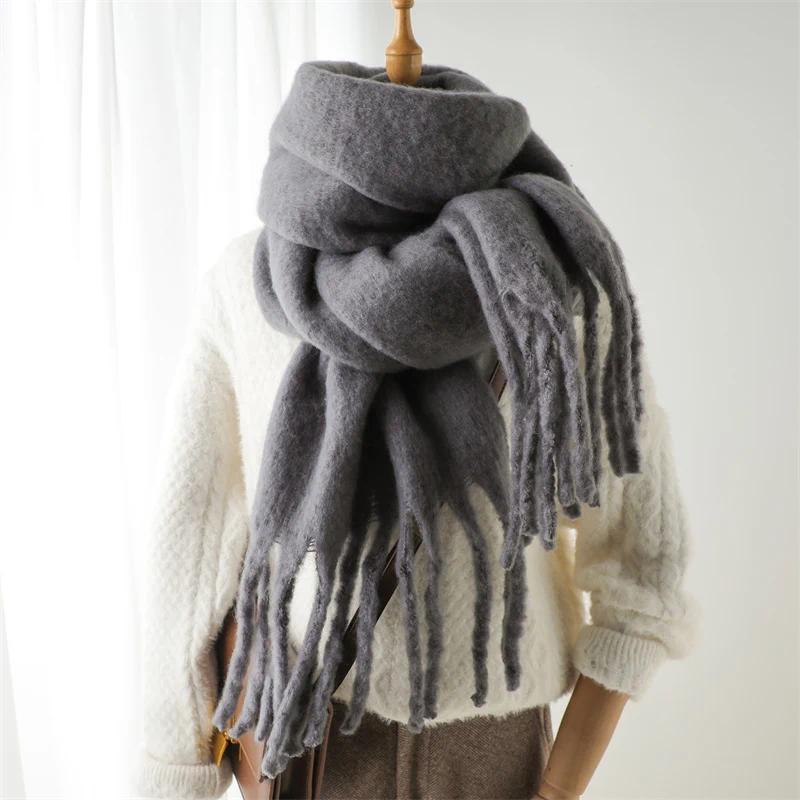 Winter Scarf for Women Containing Cashmere Warm Solid Pashmina Blanket Wraps Female Thick Soft Bufanda Big Tassel Shawl Long Poncho Echarpe Winter Scarf for Women Containing Cashmere Warm Solid Pashmina Blanket Wraps Female Thick Soft Bufanda Big Tassel Shawl Long Poncho Echarpe