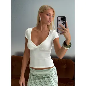 Baseline Cross Over Cap Sleeve Top White