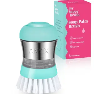 ANVIX Palm Brush Soap Plastic Accessory with Durable Nylon Bristles and Non-Slip Handle for Efficient Dish Washing and Universal Use