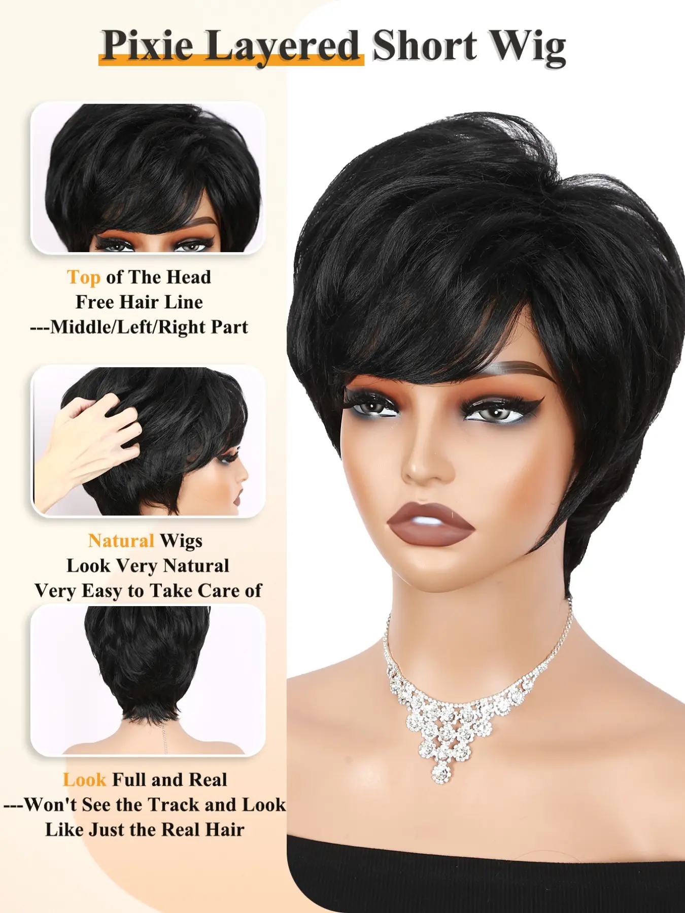 Pixie Cut Wig Soft Straight Hair, Short Pixie Cut Wigs for  display picture 3