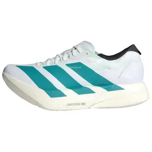 Adidas Adizero Adios Pro 4 Men's Low-Top Running Shoes in White-Turquoise for Long and Short Distance, Featuring Comfort, Versatility, Durability, and Breathability Trending Shoes, House White Official Shoes to Get / Maison Mihara