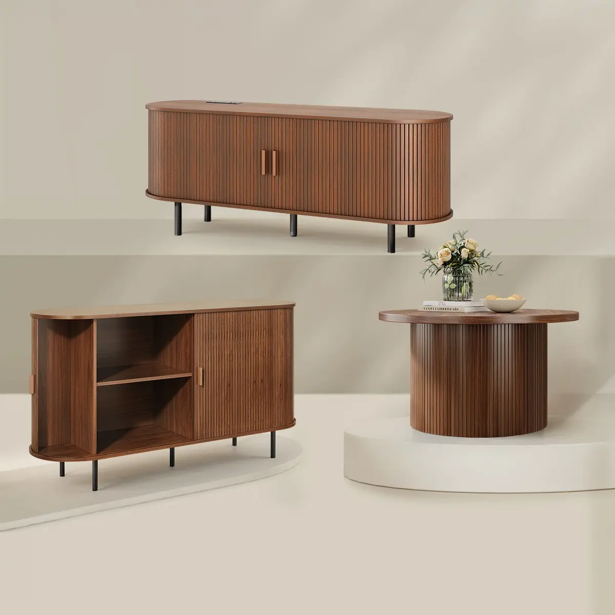 55"TVStand&31.5"CoffeeTable&55"BuffetCabinet