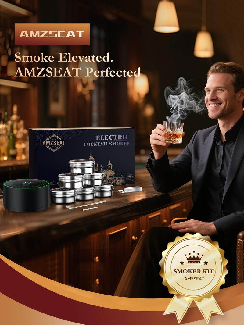 Amzseat Electric Whiskey Smoker Kit Built-in Lighter, No Butane Needed, Rechargeable Cocktail Smoker Kit with 6 Wood Chips,Fashioned Drink Smoker Kit, Bourbon Whiskey Gifts for Men,Dad,Husband Bakeware Wooden Amzseat Electric Whiskey Smoker Kit Built-in Lighter, No Butane Needed, Rechargeable Cocktail Smoker Kit with 6 Wood Chips,Fashioned Drink Smoker Kit, Bourbon Whiskey Gifts for Men,Dad,Husband Bakeware Wooden