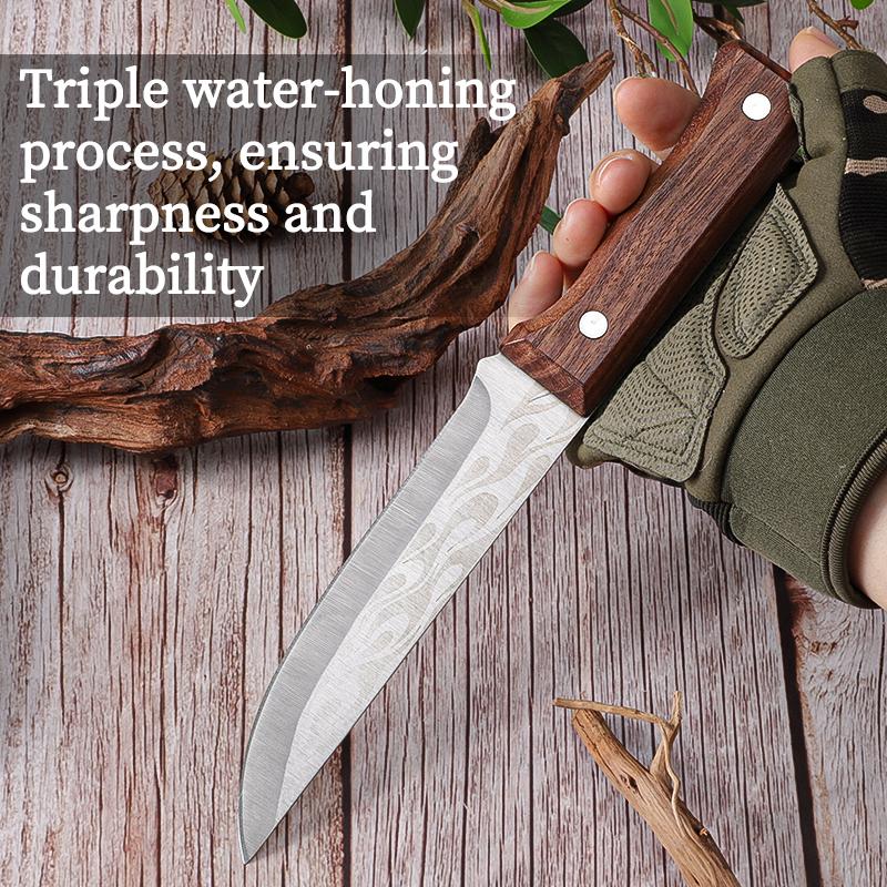 Multi-Function Kitchen Knife Handheld Meat Cleaver Fruit Knife with Sheath Sharp Melon Cutter Camping Butcher Knife Home Cooking Lamb Chop Grill Tools