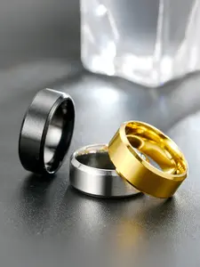 European and American popular 6mm titanium steel matte ring, plain stainless steel men's ring