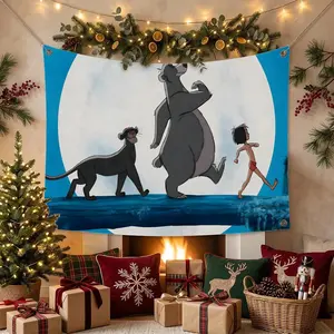 T-The Jungle Book CARTOON Flags Multi Size Atmosphere Flag, Cheerleading Hand Pulled Banner, Portable Outdoor Event Flag & Wall Decor for Sports, Parties, Home and Room Decoration