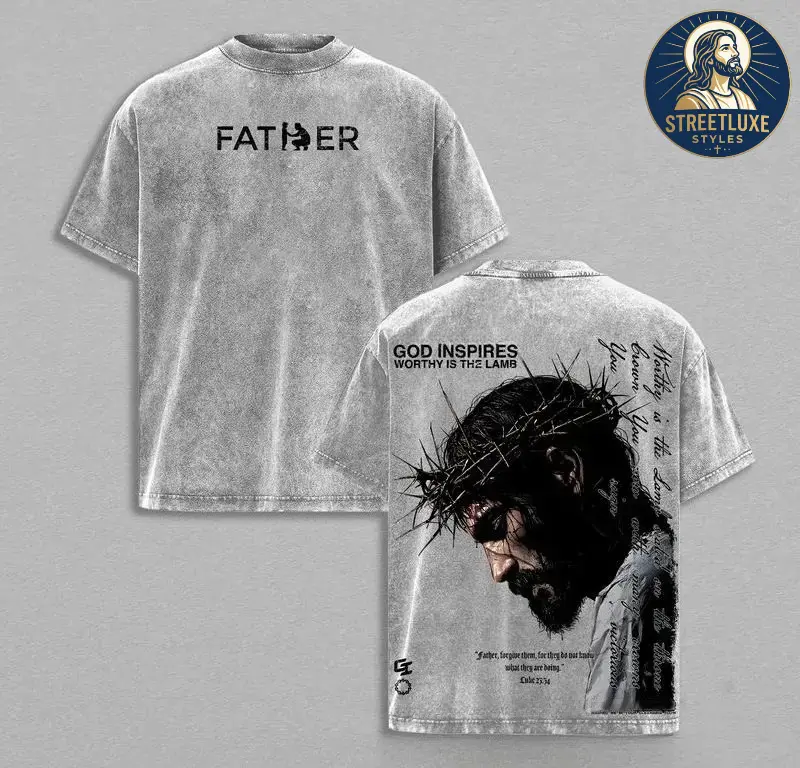 valentine shirts  FATHER , FORGIVE THEM Vintage Jesus Christian Oversized T-Shirt / Tank Top / Hoodies, God Inspires Faith Graphic Tee, Religious Streetwear, Gospel Worship Shirt, Gift for Believers