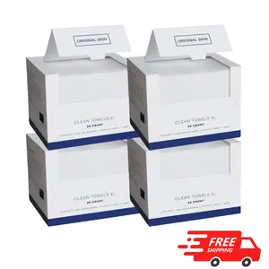 4 Pack (Total 200 Towels, Towel Size 10"x12") Disposable Towels, Pure Pod Large Clean Face Towel, 100% USDA Biobased, Ultra Soft, 50 Ct 1 Pack, Skincare Cleansing Gentle Comfort absorbent Natural