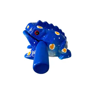 3" Wooden Musical Frog - Winter Design (Percussion Instrument)