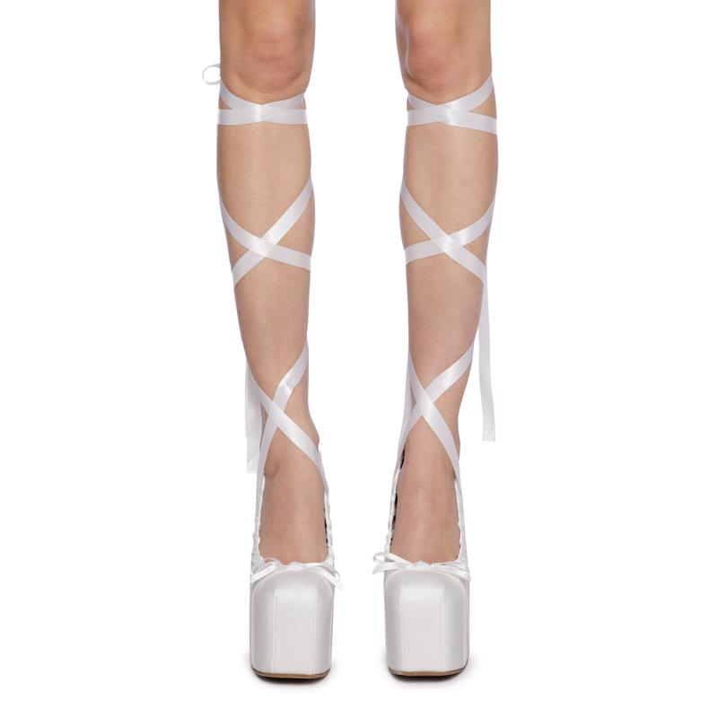 Sweet Sonata Ballet Wrap Heels - Off White